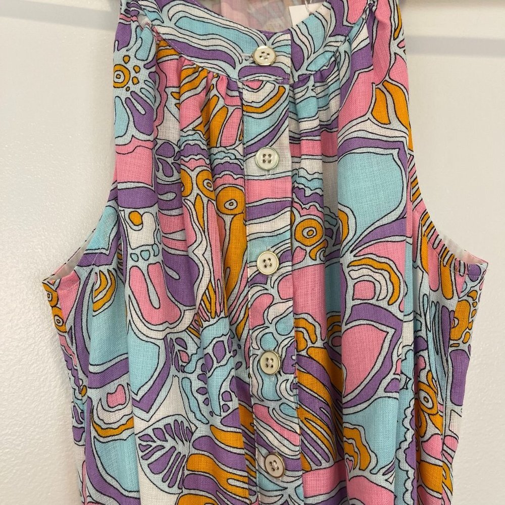 NWT Trina Turk Coral Gables Cotton Printed Halter Neck Dress Multicolor Size S - Picture 6 of 10